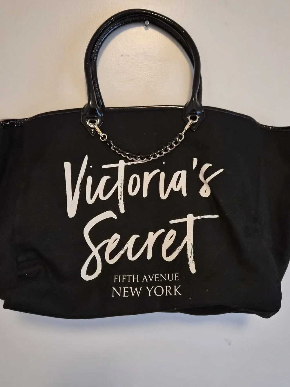 Victoria's Secret Black Canvas Tote Bag